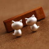 Silver Cat Earing - Treasure_island123