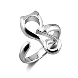 fashion really solid 925 sterling silver ring woman.Cute girl cat ring.Contracted size adjustable silver ring. Lady  jewellery - Treasure_island123